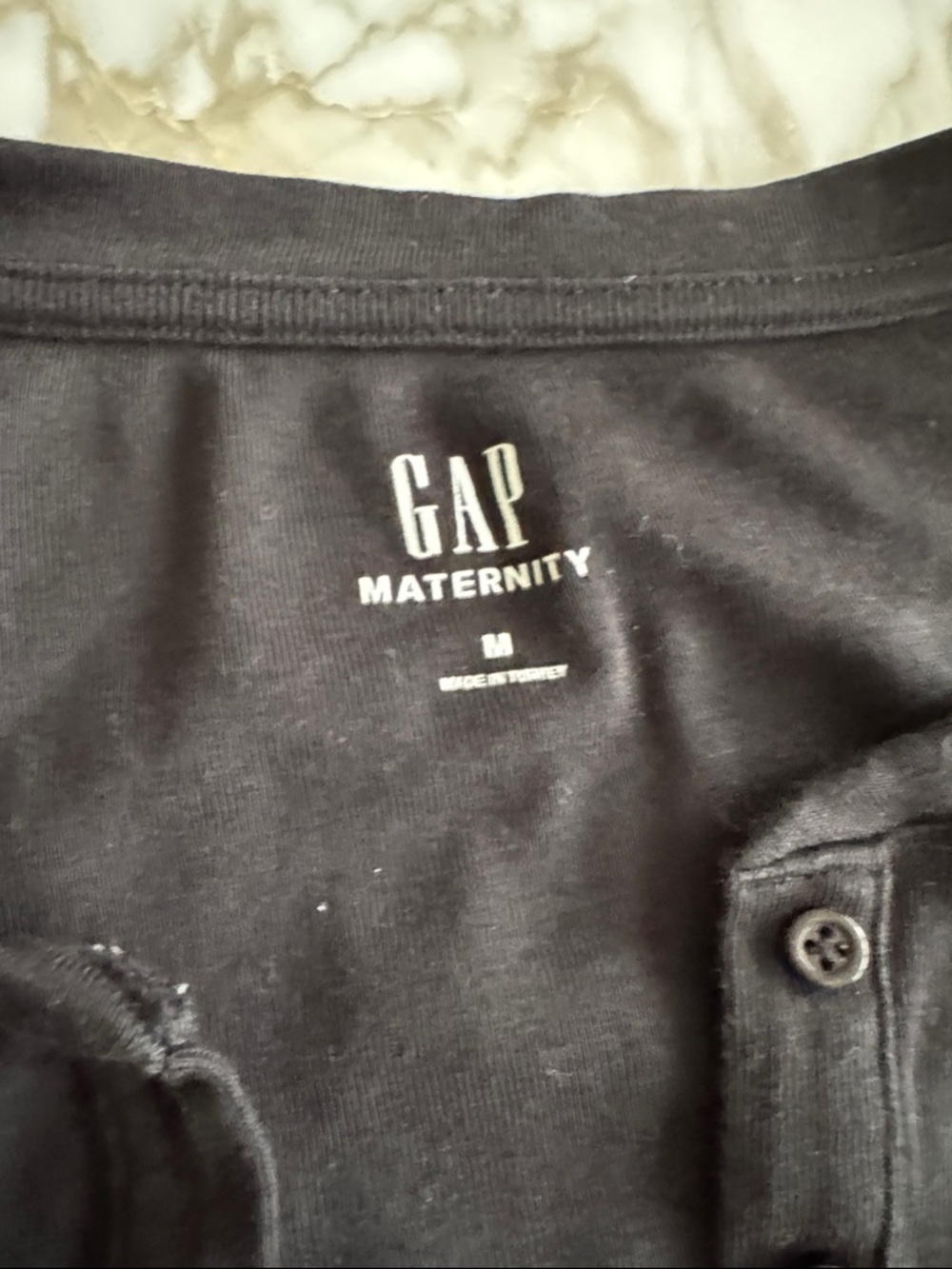 GAP Maternity Black Long Sleeve Henley Top - Picture 2 of 7